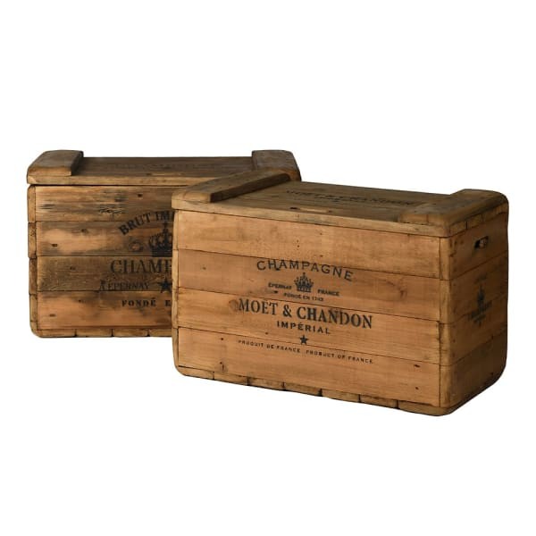 Limitowana skrzynia dekoracyjna Champagne unikat 76 cm - kufer dekoracyjny do przechowywania