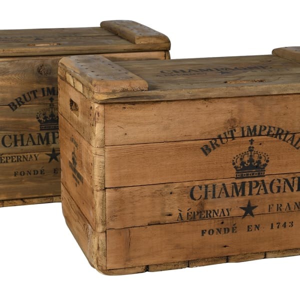 Limitowana skrzynia dekoracyjna Champagne unikat 76 cm - kufer dekoracyjny do przechowywania