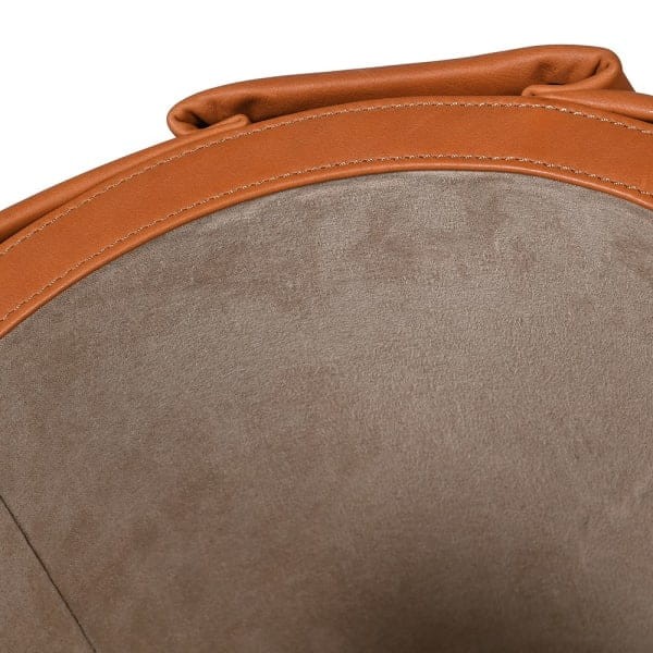 Brązowy puf skórzany Bag 52 cm ręcznie wykończony - puf ze schowkiem