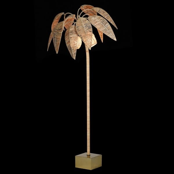 Lampa podłogowa Palm Gold 218 cm unikatowa designerska lampa stojąca