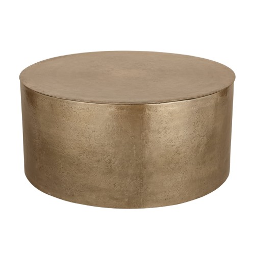 Okrągły stolik kawowy Golden 90 cm złote aluminium metalowy stolik do salonu