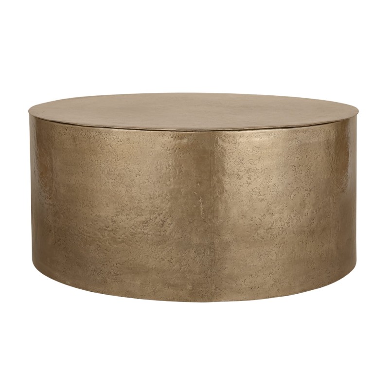 Okrągły stolik kawowy Golden 90 cm złote aluminium metalowy stolik do salonu