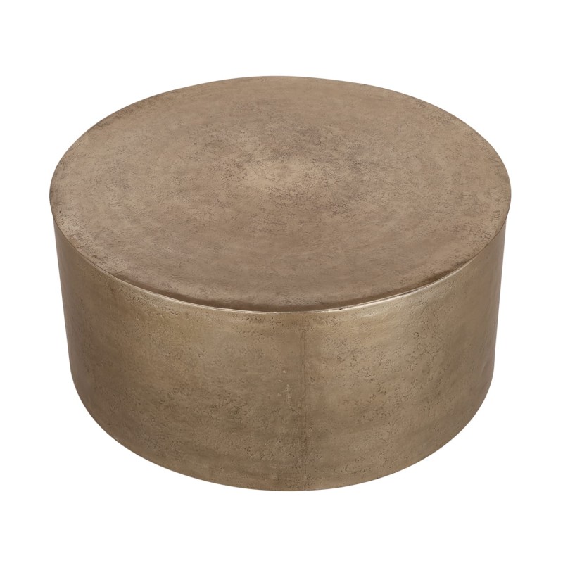 Okrągły stolik kawowy Golden 90 cm złote aluminium metalowy stolik do salonu