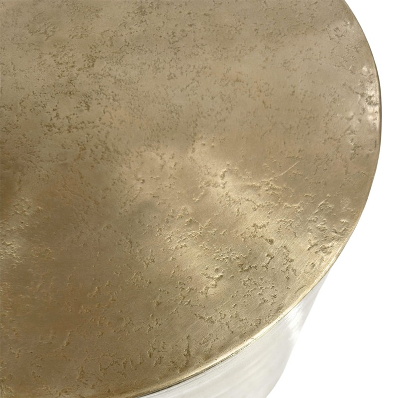 Okrągły stolik pomocniczy Golden 51 cm złote aluminium metalowy stolik do salonu