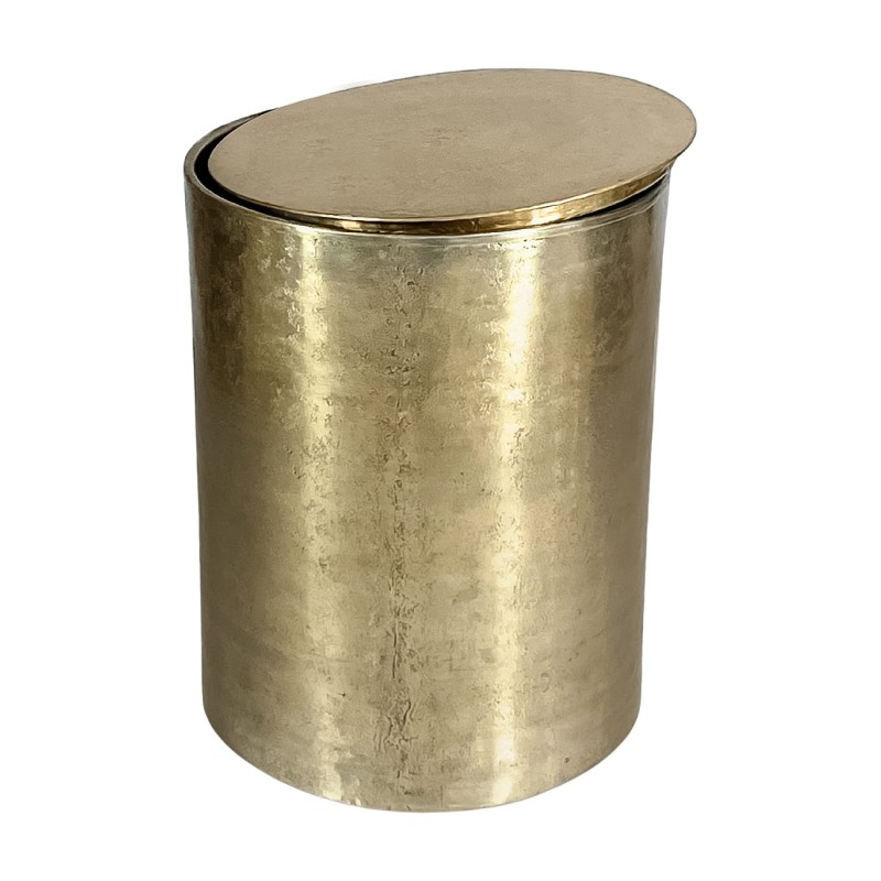 Okrągły stolik pomocniczy Golden 51 cm złote aluminium metalowy stolik do salonu