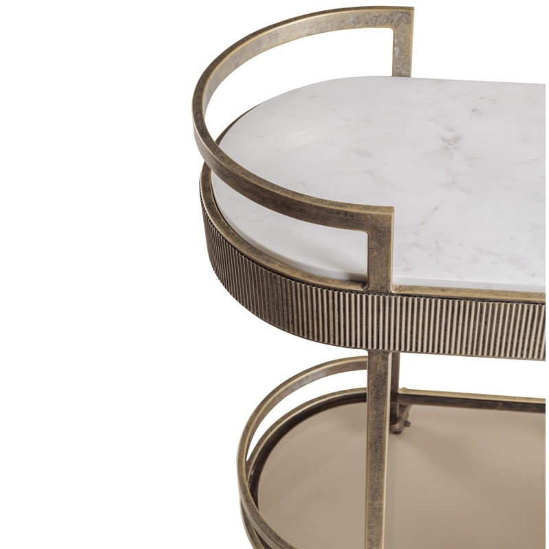 Wózek barowy / stolik na alkohole Primrose na kółkach dwie półki