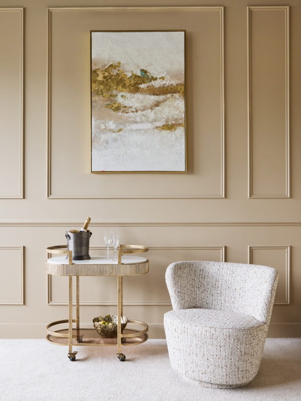 Wózek barowy / stolik na alkohole Primrose na kółkach dwie półki