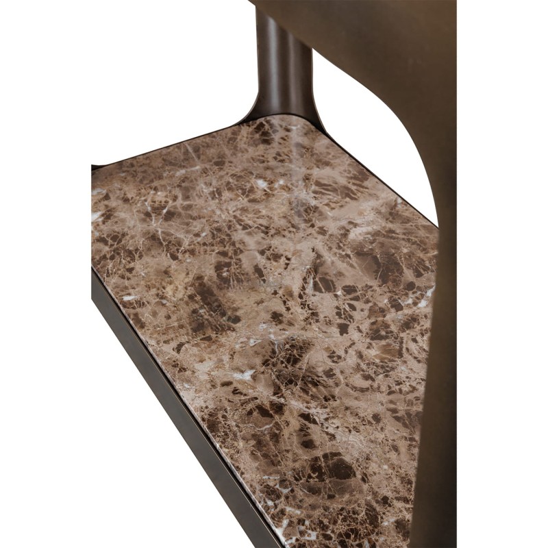 Regał Kensington Marble 200 cm złota metalowa rama - półki szkło i marmur