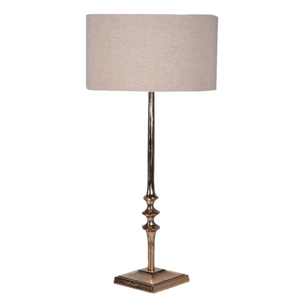 Duża lampa stołowa metalowa Simple Gold 95 cm - złota lampka na komodę