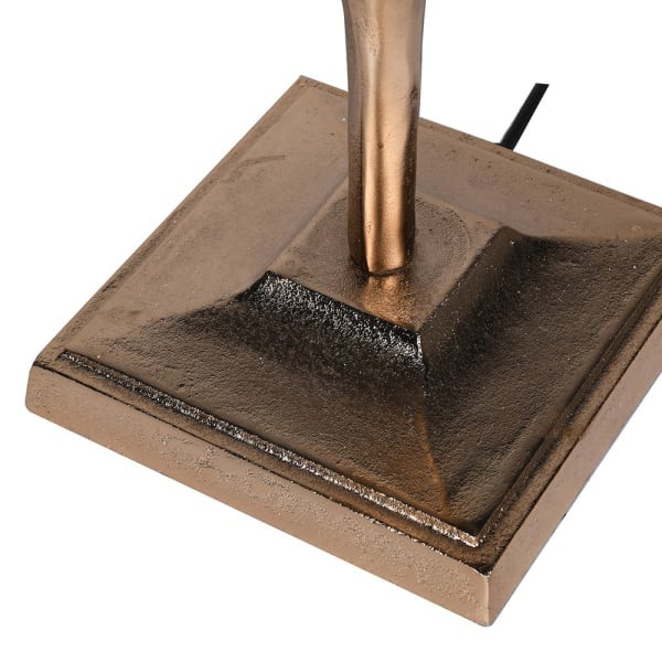 Duża lampa stołowa metalowa Simple Gold 95 cm - złota lampka na komodę