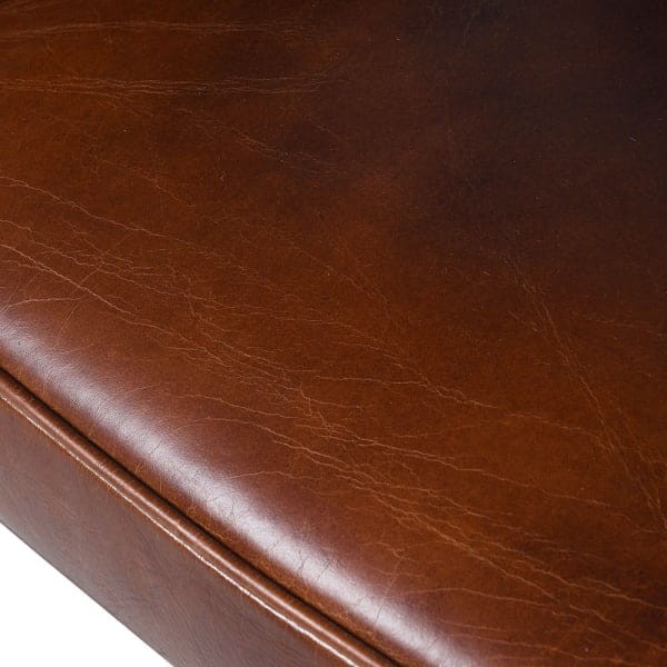 Krzesło skórzane Chester Leather brąz bawola skóra drewniane nogi