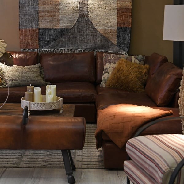 Narożnik skórzany Chestnut Brown 356 cm brązowa skóra naturalna