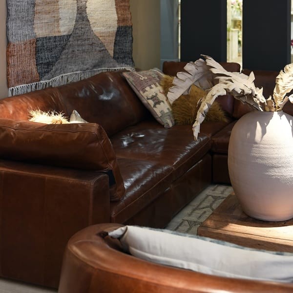 Narożnik skórzany Chestnut Brown 356 cm brązowa skóra naturalna