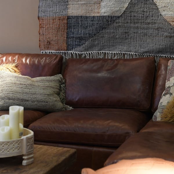 Narożnik skórzany Chestnut Brown 356 cm brązowa skóra naturalna