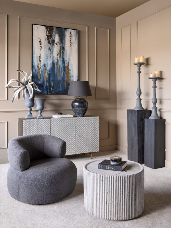 Czarne postumenty Ascott 100 cm drewno mango dwa postumenty