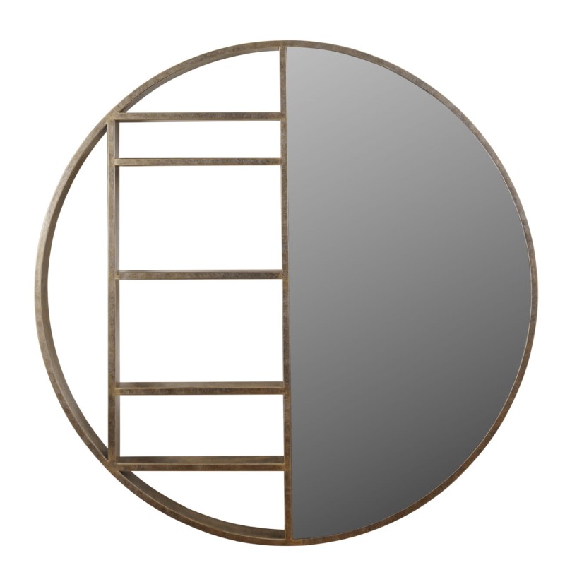 Półka na ścianę Primrose Large 180 cm średnicy złota półka z lustrem