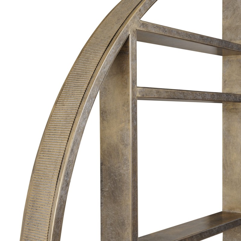 Półka na ścianę Primrose Large 180 cm średnicy złota półka z lustrem