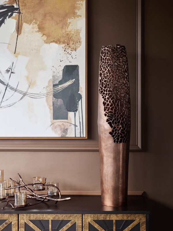 Wysoka waza dekoracyjna Chelsea Bronze wazon na podłogę aluminium 115 cm