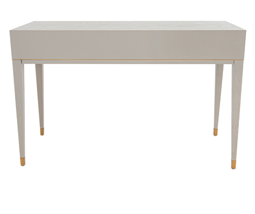 Szara toaletka Chesham Grey 120 cm dwie szuflady złote detale