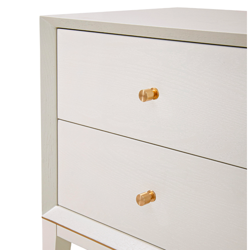 Szafka nocna Chesham White 60 cm dwie szuflady złote detale