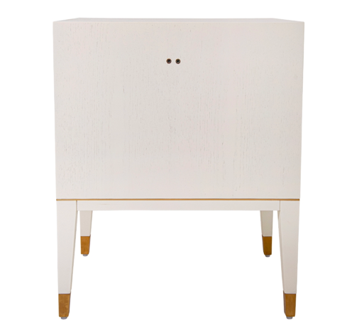 Szafka nocna Chesham White 60 cm dwie szuflady złote detale