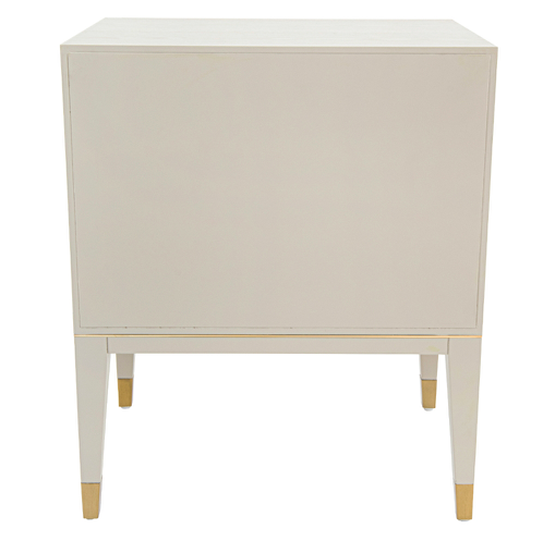 Szafka nocna Chesham Grey 60 cm dwie szuflady złote detale