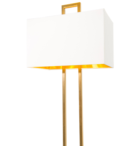 Złota lampa stojący Danby Royal 158 cm złota podstawa z białym abażurem