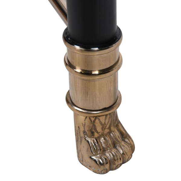 Stolik kawowy Foo 101 cm prostokątny szklany blat stal nierdzewna złoto i czerń