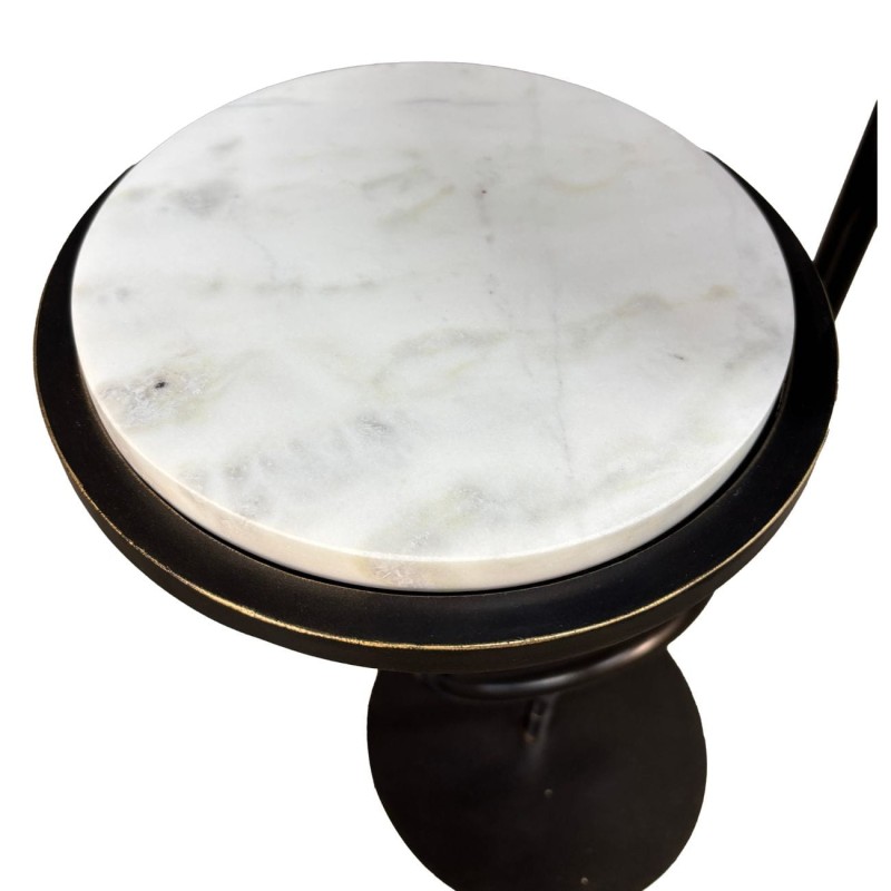 Podwójny stolik marmurowy Double White 59 cm - marmur biały Banswara dwa blaty