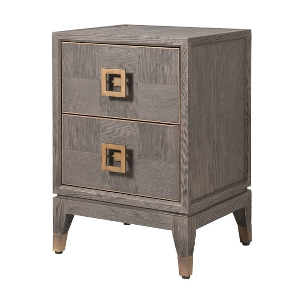 Szafka nocna Camile Oak 62 cm z szarego dębu