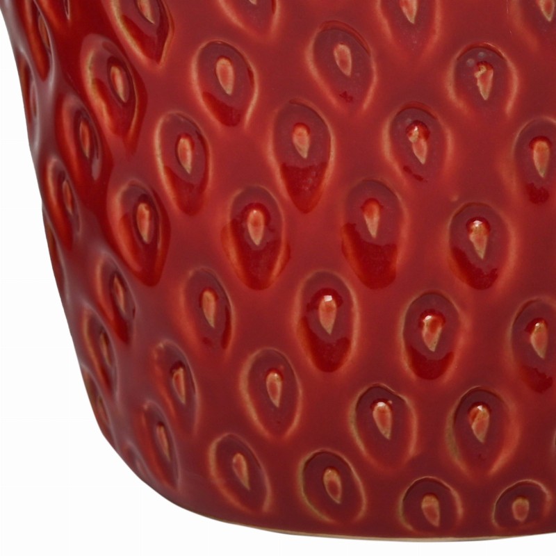 Wazon ceramiczny Berry L 21 cm czerwony wazon na stół truskawka