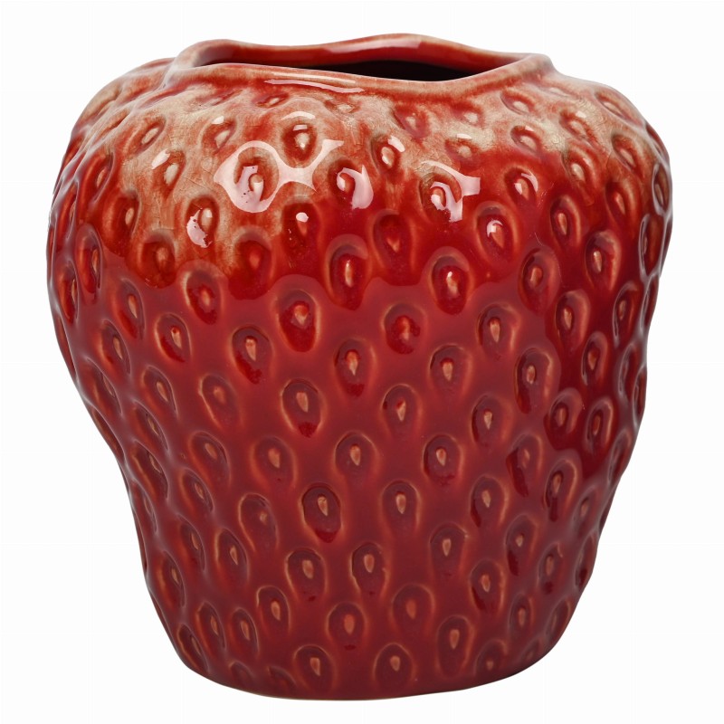 Wazon ceramiczny Berry M 17 cm czerwony wazon na stół truskawka