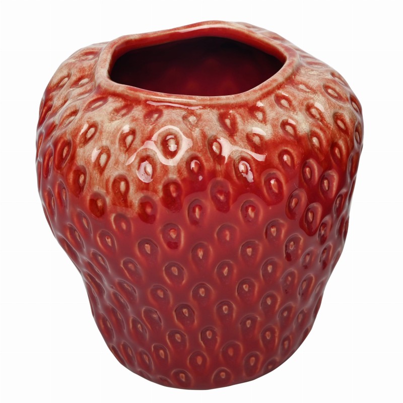 Wazon ceramiczny Berry M 17 cm czerwony wazon na stół truskawka