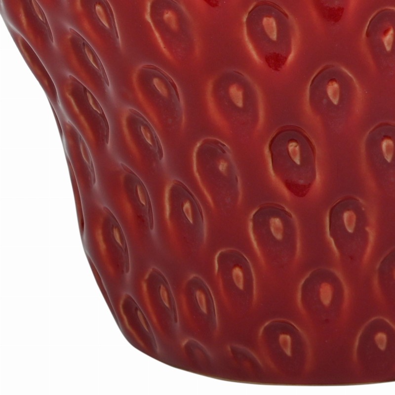 Wazon ceramiczny Berry M 17 cm czerwony wazon na stół truskawka