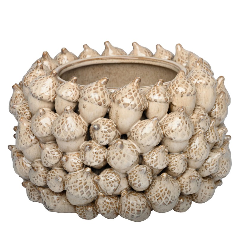 Donica z przestrzennymi ceramicznymi żołędziami