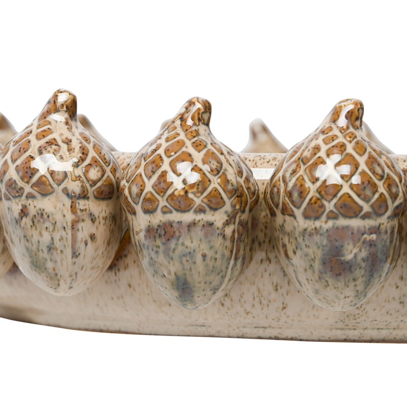 Patera misa ceramiczna Acorn 36,5 cm misa dekoracyjna z motywem żołędzi