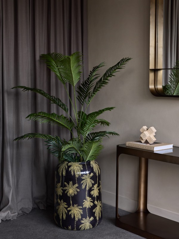 Donica dekoracyjna żelazna - wazon Palm 62 cm donica metalowa czerń i złoto