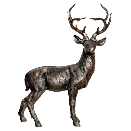 Rzeźba Deer Bronze 112,5 cm – duży brązowy jeleń z poliresinu