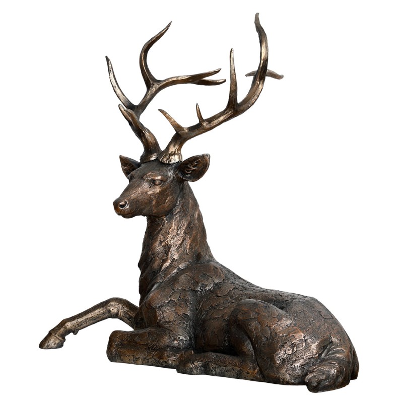 Rzeźba Lying Deer Bronze 82,5 cm – leżący jeleń z poliresinu