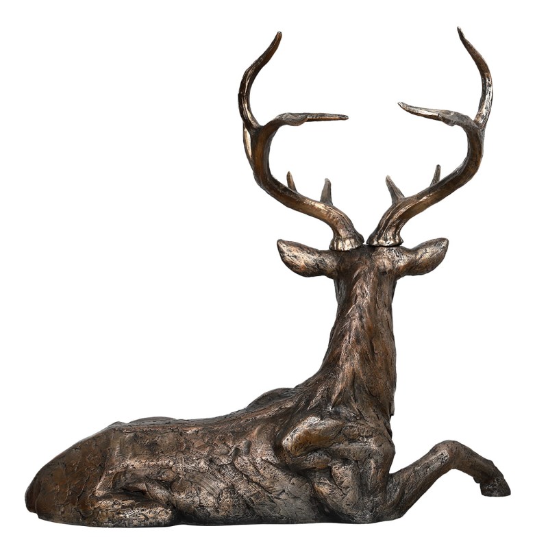 Rzeźba Lying Deer Bronze 82,5 cm – leżący jeleń z poliresinu