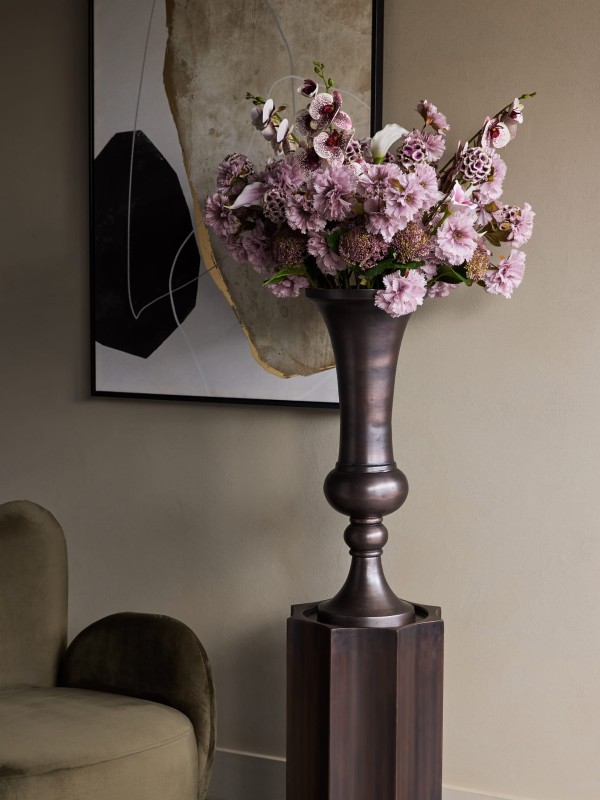 Waza Brockley Bronze 72 cm aluminiowa wysoka waza donica metalowa