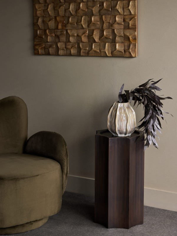 Żelazny postument Brockley Bronze podstawa pod kwiaty 62 cm antyczny brąz