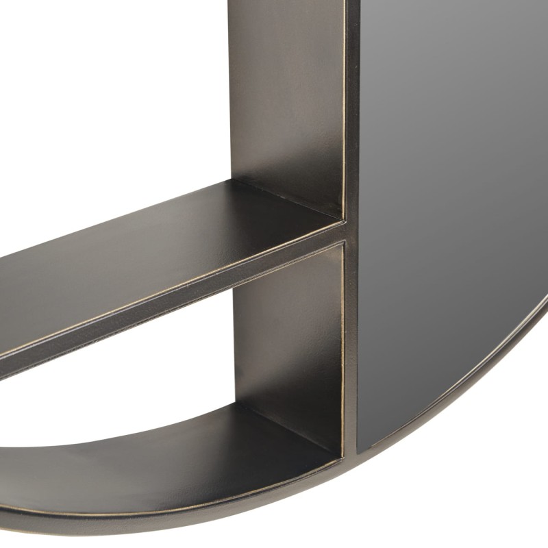 Półka na ścianę Primrose Bronze 100 cm średnicy półka z lustrem