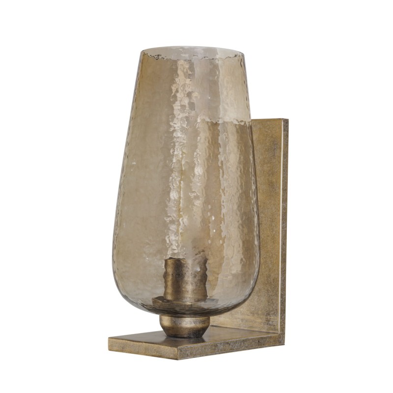 Złota szklana lampa ścienna Charlotte 38 cm kinkiet szklany klosz