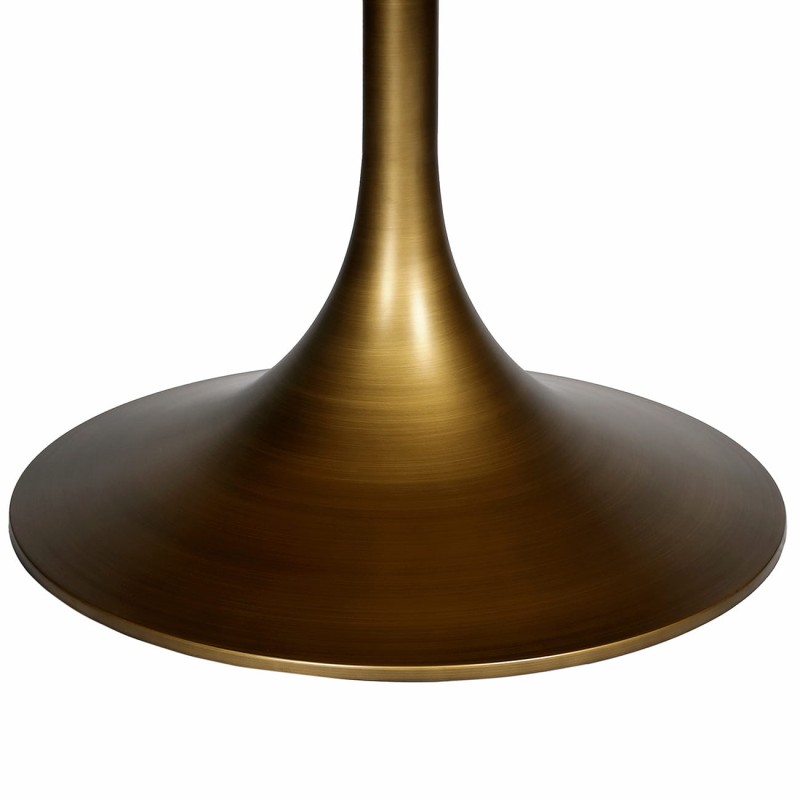 Okrągły złoty stół Golden 150 cm drewno i stal złoty stół na jednej nodze