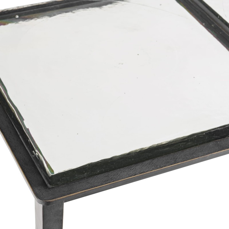 Konsola czarno-złota Stella 120 cm szklany blat czarno złota podstawa żelazna