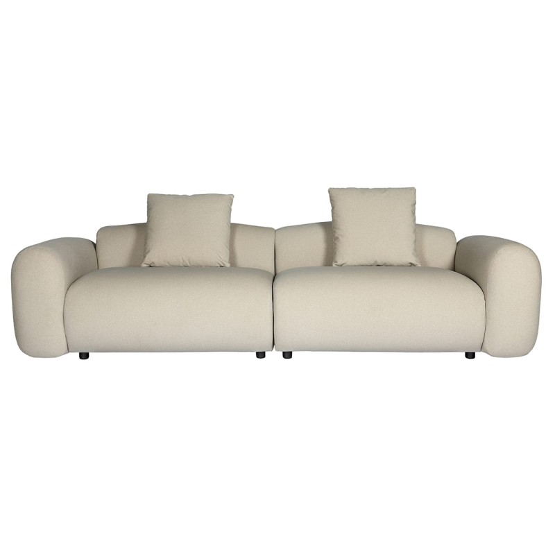 Kremowa sofa trzyosobowa Brompton 255 cm o zaokrąglonej formie