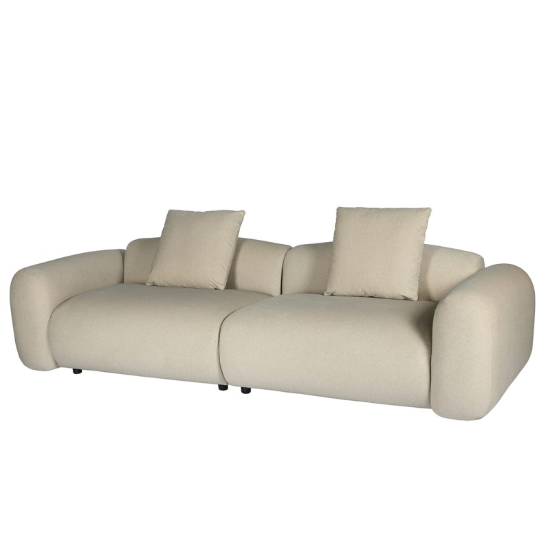 Kremowa sofa trzyosobowa Brompton 255 cm o zaokrąglonej formie