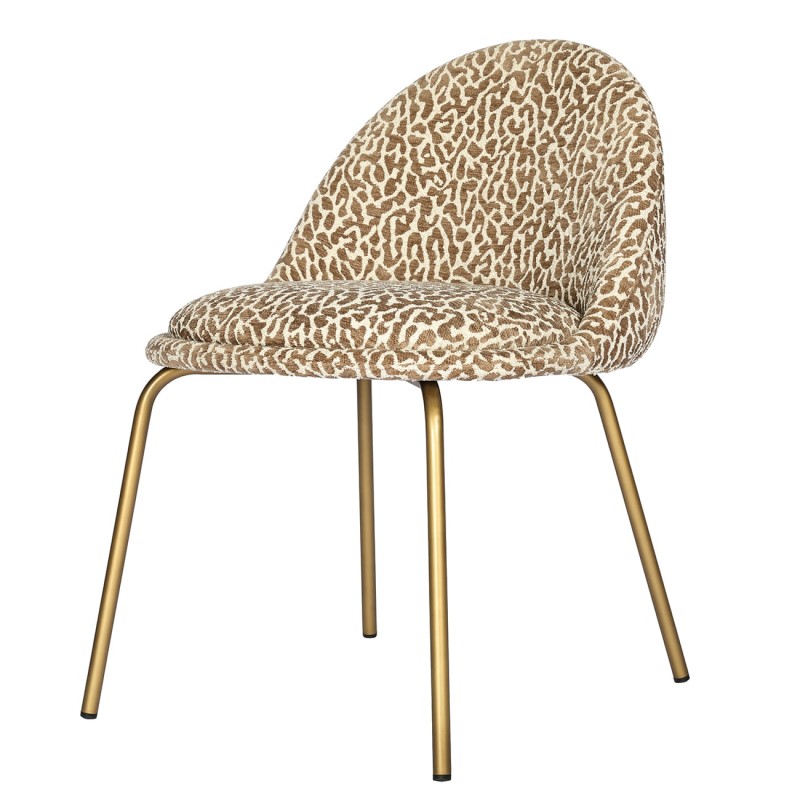 Dwa krzesła Animal Print złote nogi wzorzysta tapicerka