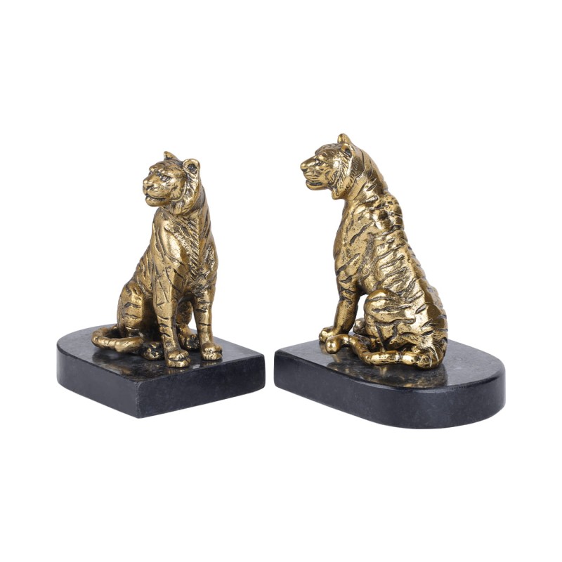 Podpórki do książek Tiger 16,5 cm bookend złoto czarne motyw tygrysa